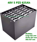 Bateria traccion 48V 5 PzS 625 Ah carretilla elevadora baterias Sevilla 5PzS 625Ah
