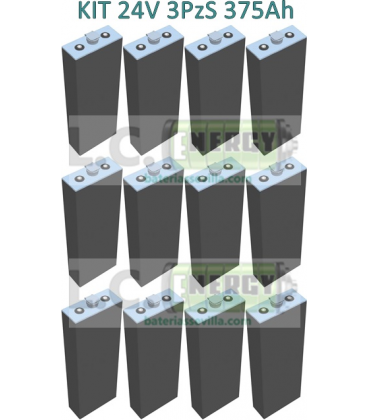 Kit Bateria Traccion 24V 375Ah sin cofre 3PzS 375 Baterias transpaleta