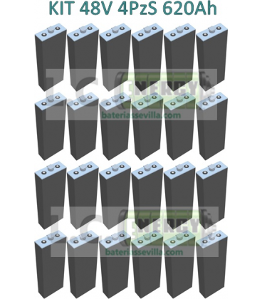 Kit Bateria Traccion 48V 620Ah sin cofre 4PzS 620 Baterias carretilla elevadora