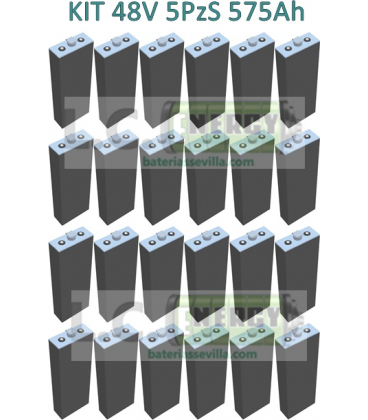 Kit Bateria Traccion 48V 575Ah sin cofre 5PzS 575 Baterias carretilla elevadora